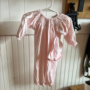 Pink Baby Gown with Bonnet